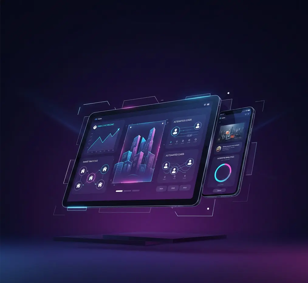 RealYAI AI-powered real estate lead automation dashboard showing WhatsApp, Facebook, Email and Telegram integration for 24/7 property inquiry responses